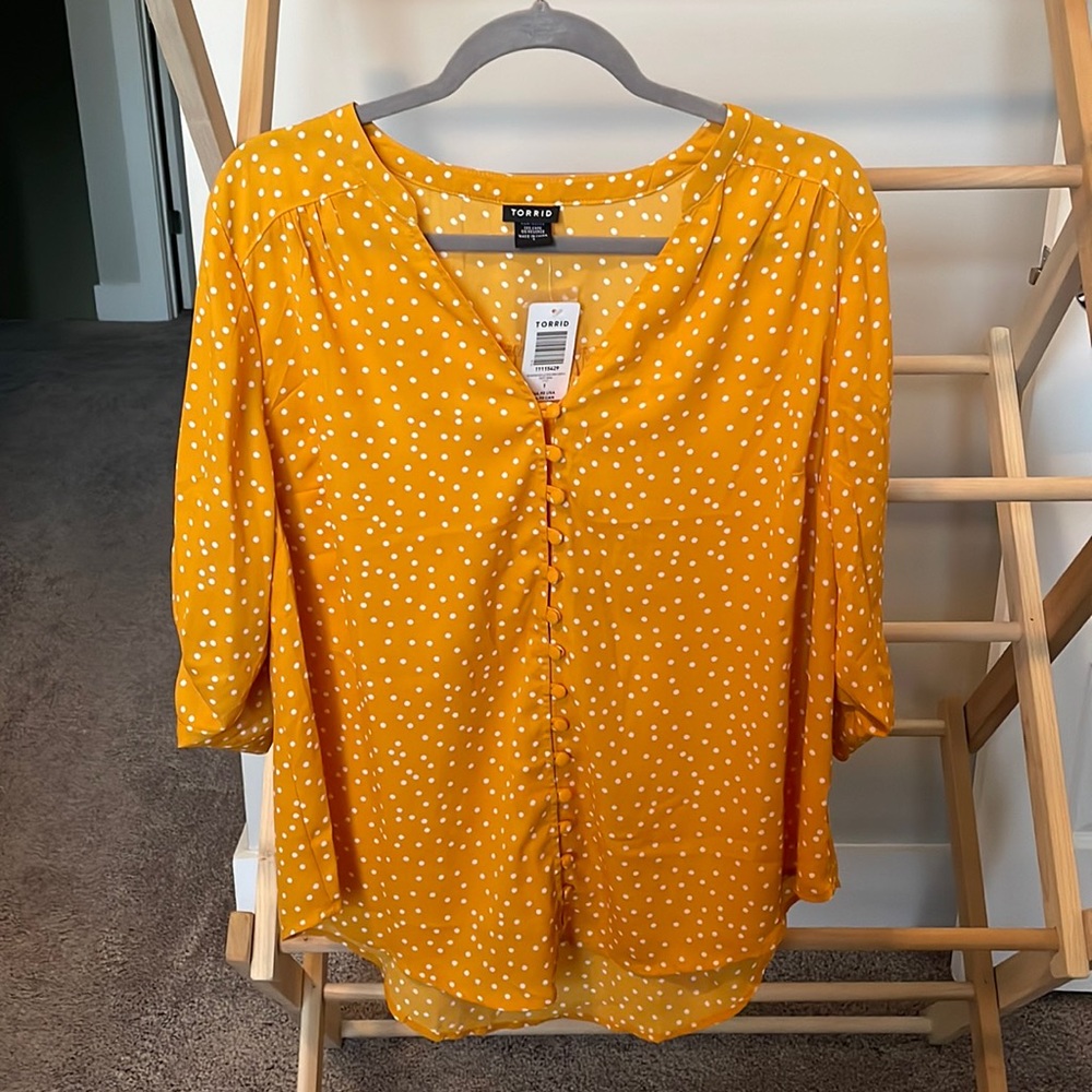 NWT Mustard Button Down Shirt
